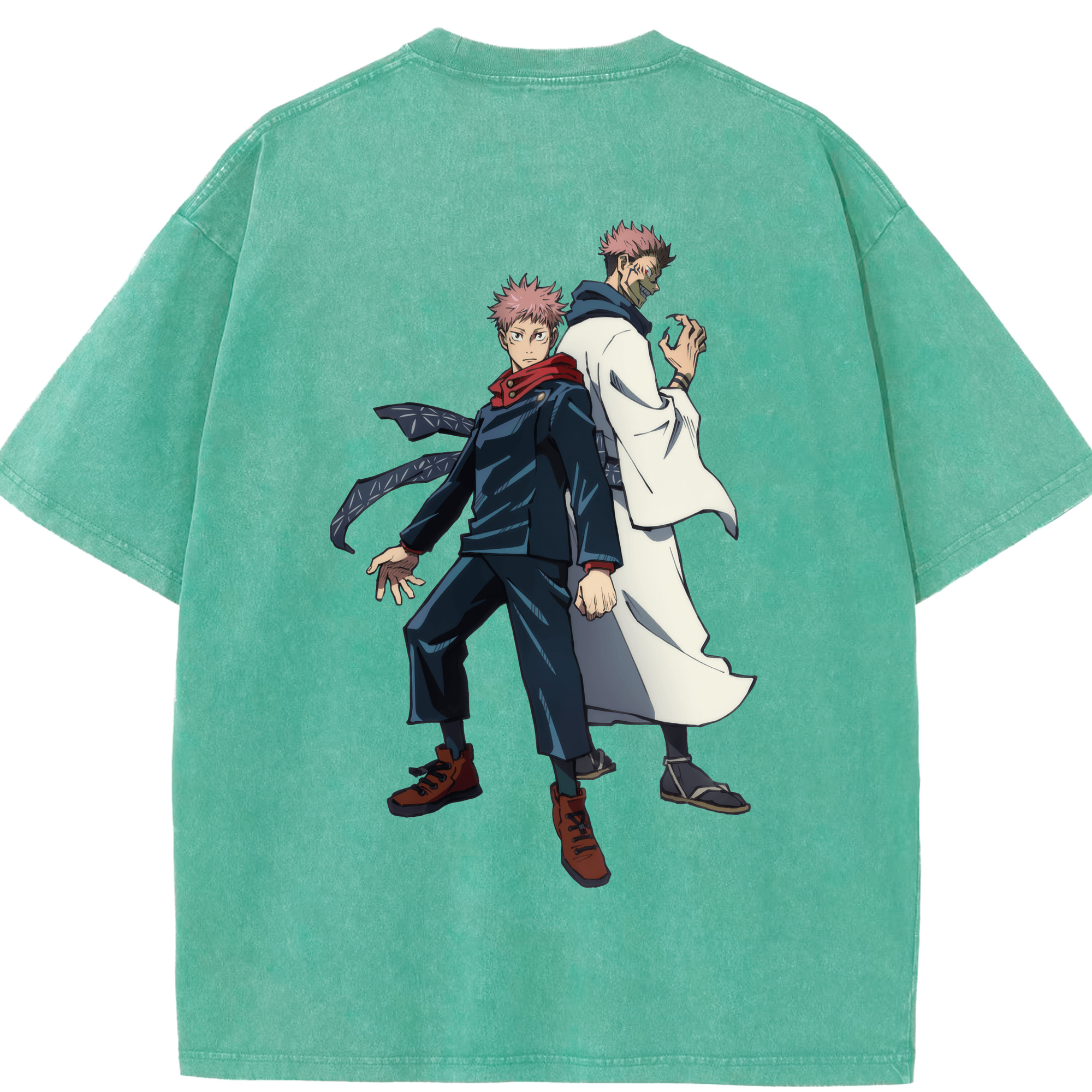 （画像用） 呪術廻戦 Jujutsu Kaisen 綿100% ヴィンテージ風 半袖Tシャツ（背面プリント）